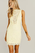 Lace Detail Dress Light Yellow