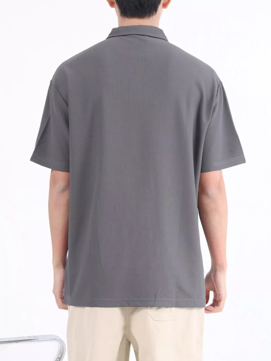 Men's Plus Size Button Detail Short Sleeve Polo