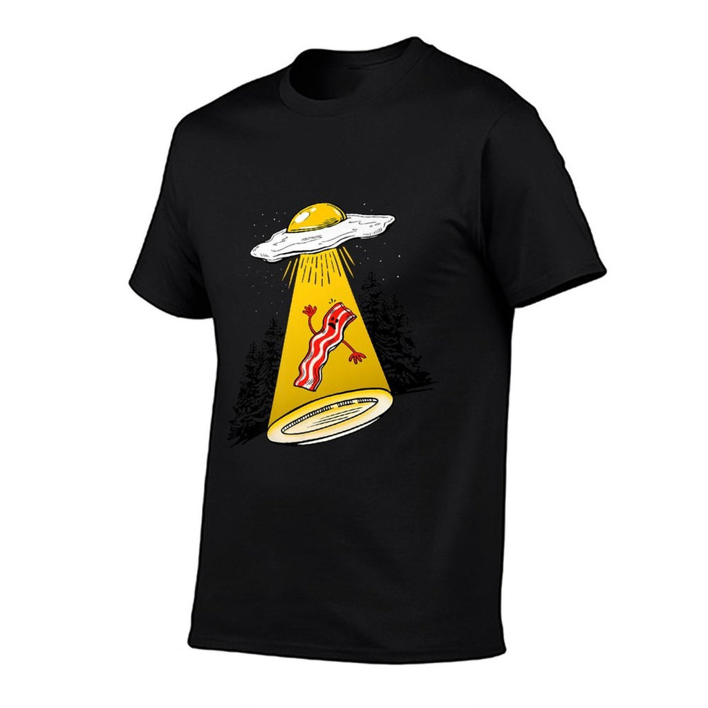 Egg Abducting Bacon Funny Alien UFO Breakfast Galaxy Food Premium  Breathable T-Shirt