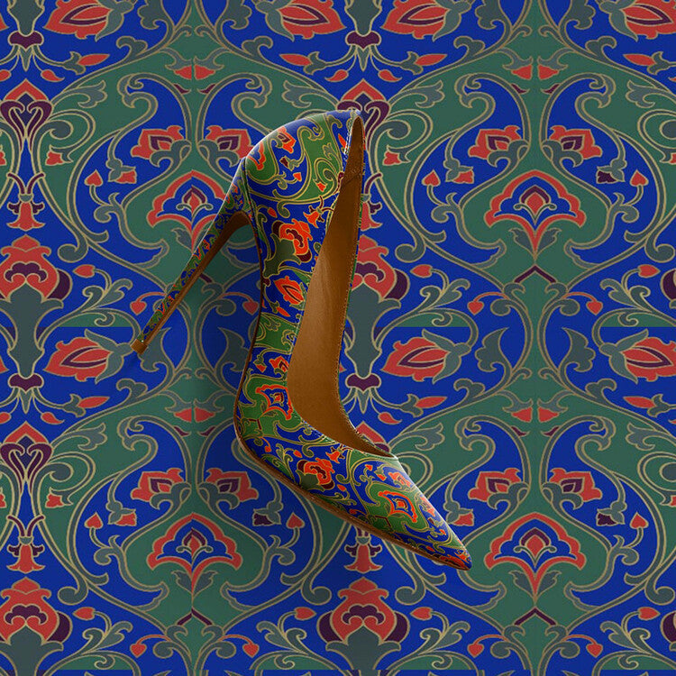 Floral Pointed Toe Stiletto Heels