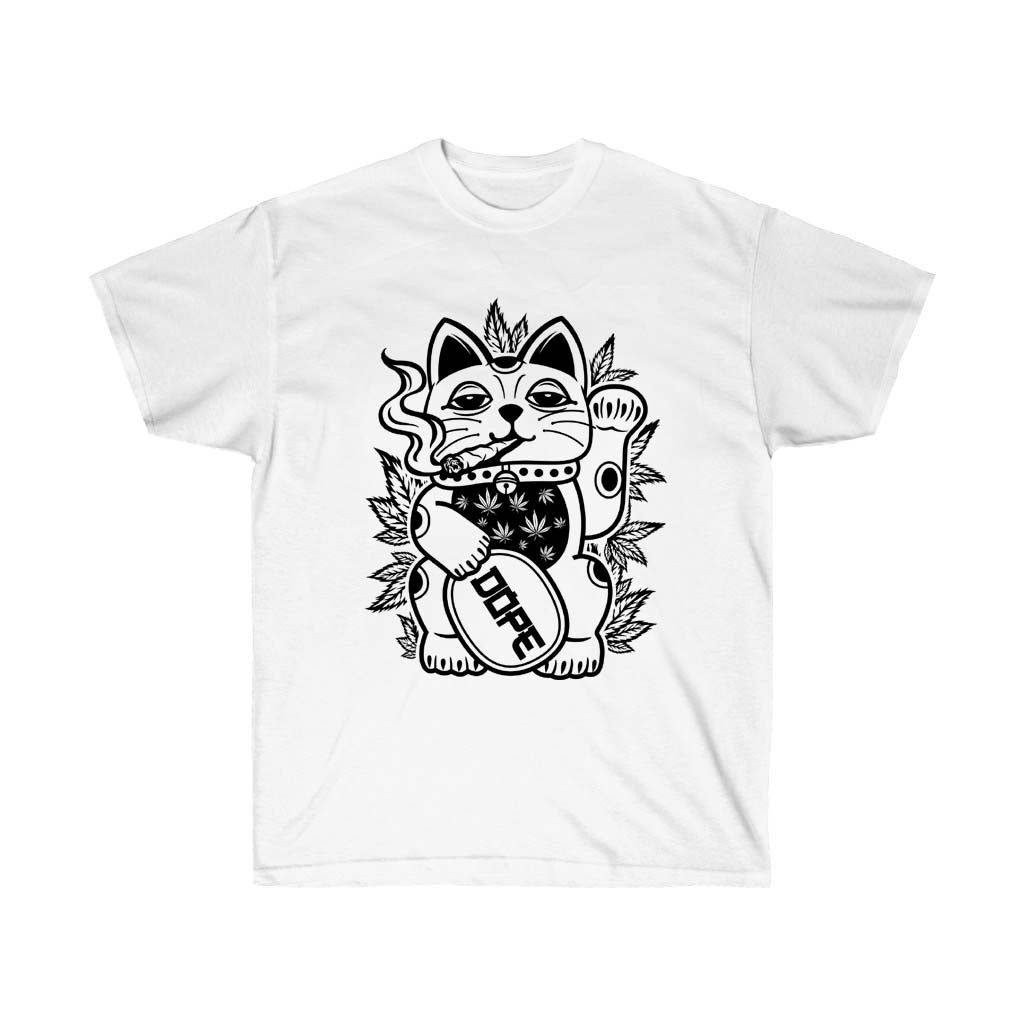 Lucky Cat Smoking Joint T-Shirt