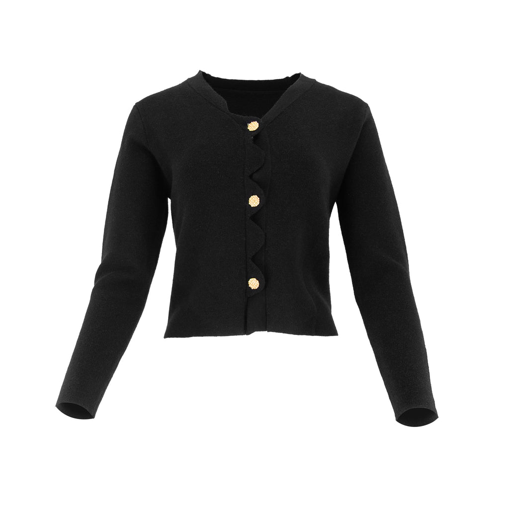 SCALLOP KNIT CARDIGAN