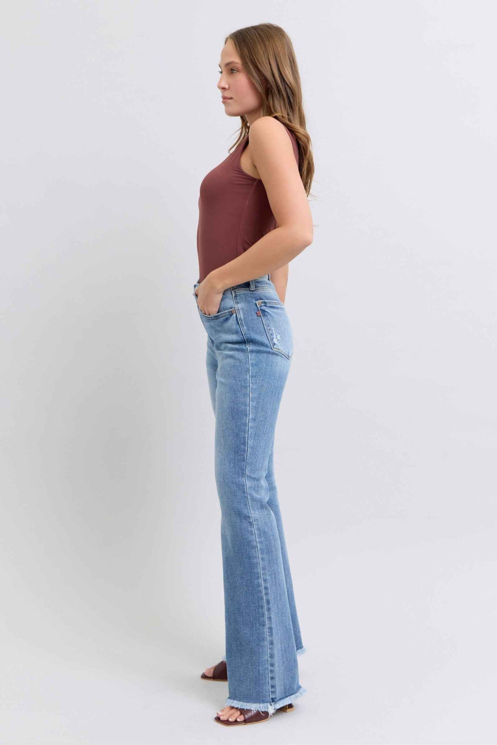 Judy Blue High Rise Bootcut Jeans - Raw Hem