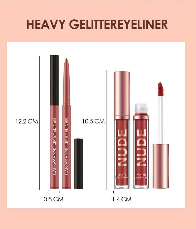 Lip Liner And Lipstick Makeup 12 Pcs Set 6 Matte Lipstick 6 Lip Liner Pens Waterproof Long Lasting Matte Lipstick Beauty Cosmetics Makeup Gift For Girls Lipstick Set