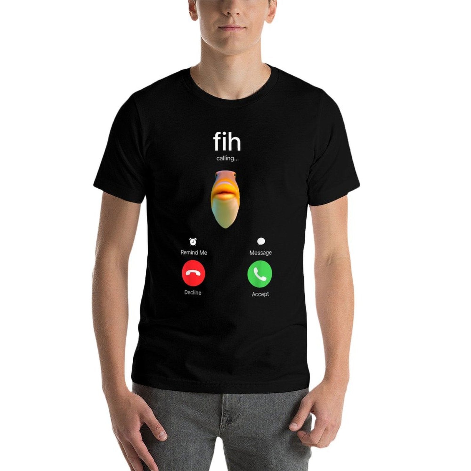 Fih Calling Accept Decline Funny Fishing Meme Fisherman  Moisture-wicking T-Shirt