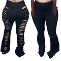 Fashion Trendy Unique Jeans Stretch Plus Size Bell-bottom Pants See size chart under “more details”