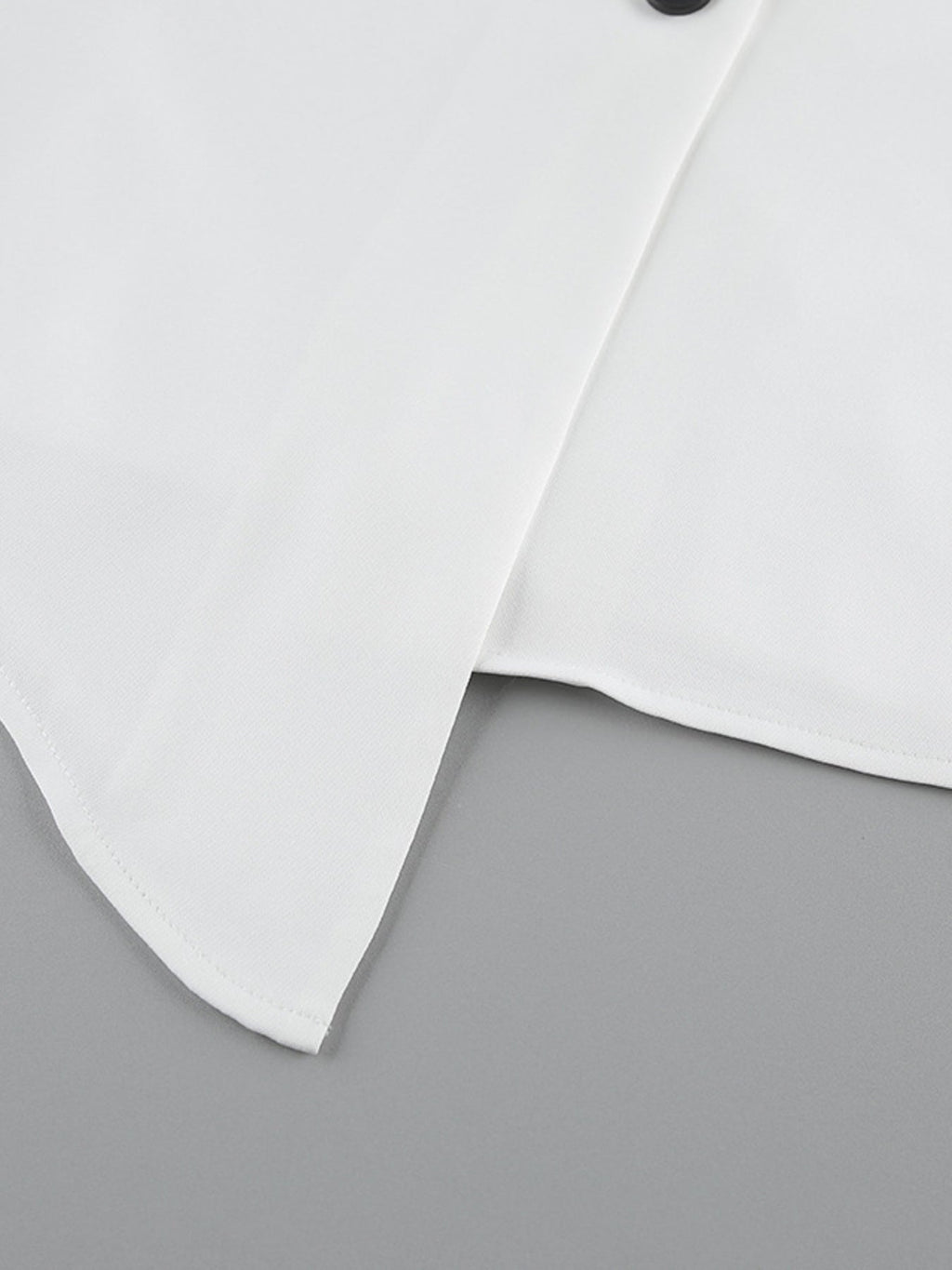 White V-Neck Two-Piece Set | Button Top & A-Line Skirt