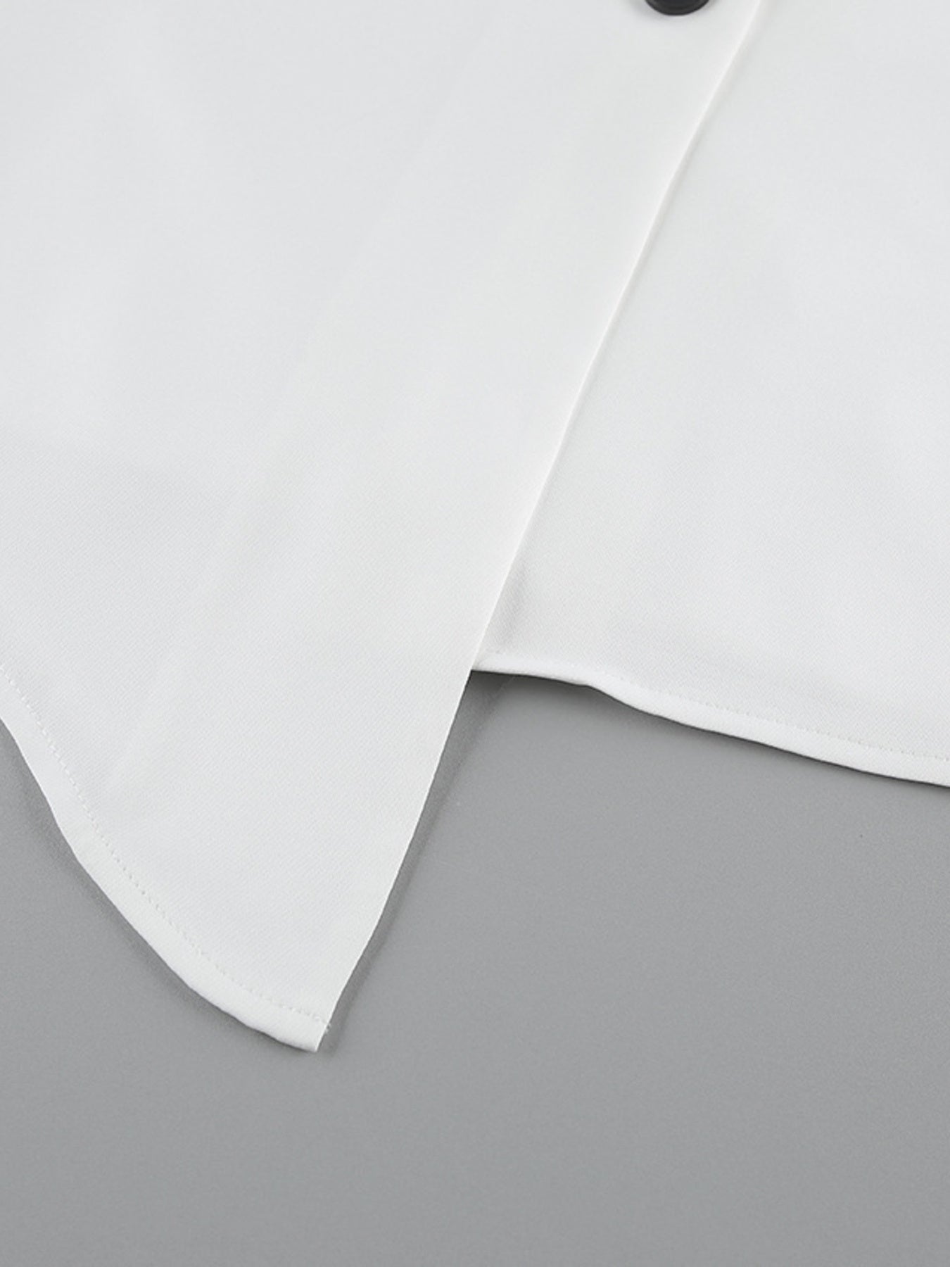 White V-Neck Two-Piece Set | Button Top & A-Line Skirt