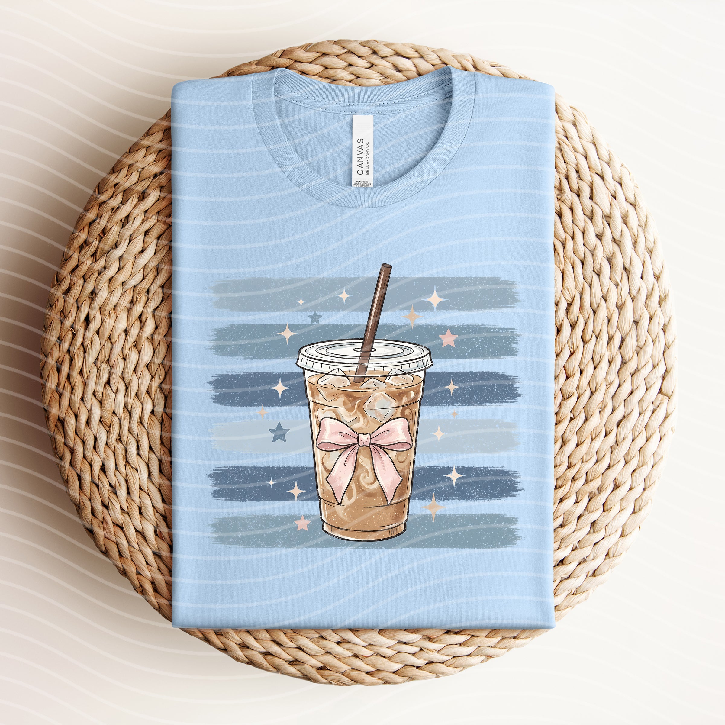 Iced Coffee Stripes Graphic Tee