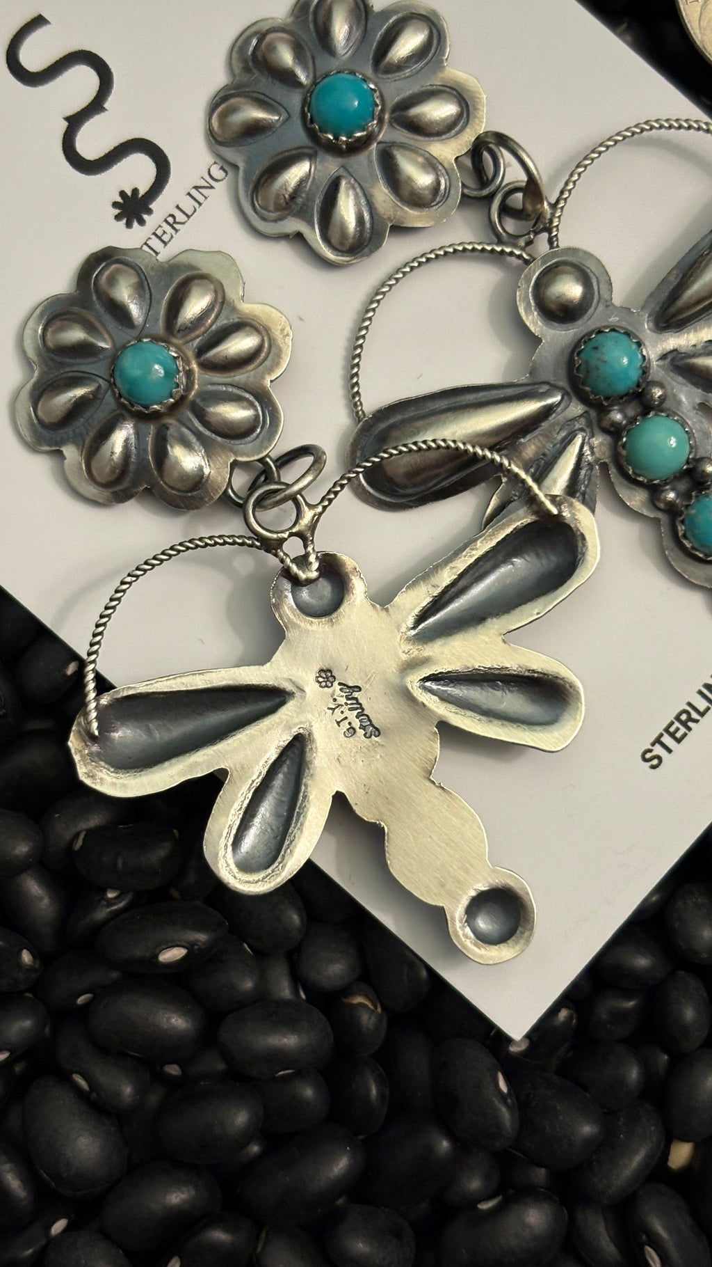 CONCHO DRAGONFLY EARRINGS BY TIM YAZZIE