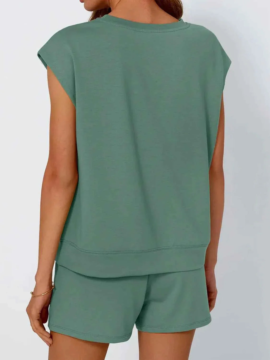 Round Neck Two-Piece Set - Drop Sleeve Design