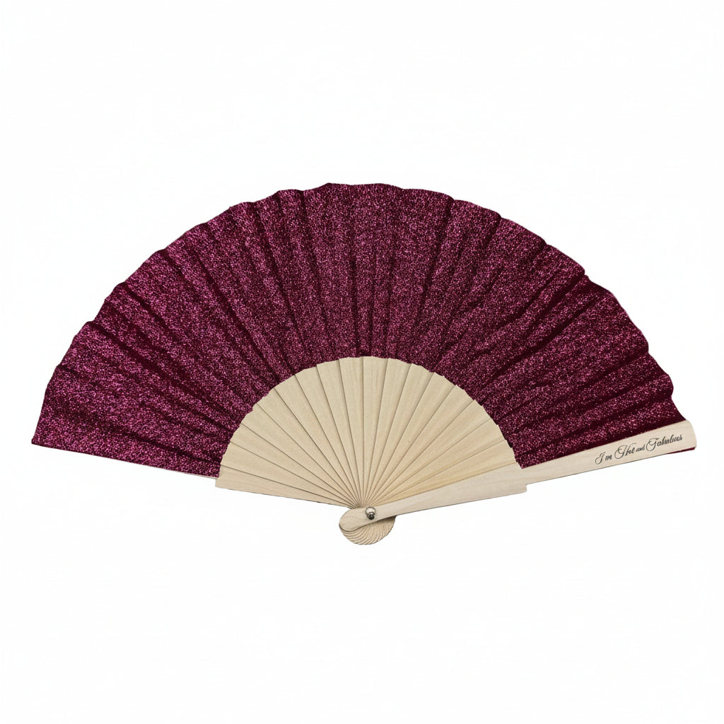Deep Pink Sparkle Hand Fan