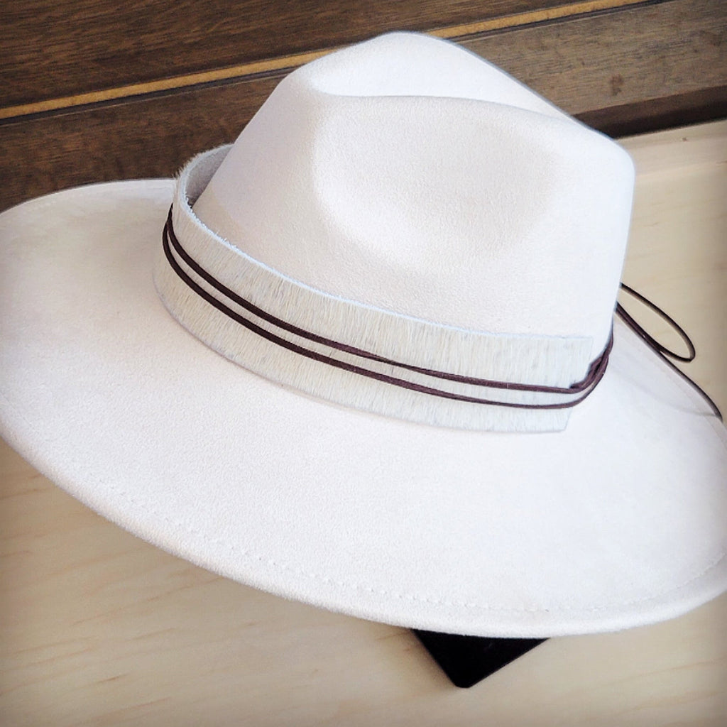 Wide Genuine Hair Hide White Hat Band Only 954j