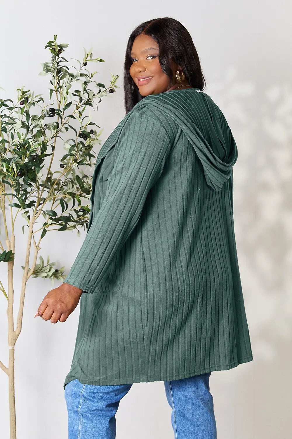 Basic Bae Full Size Hooded Cardigan