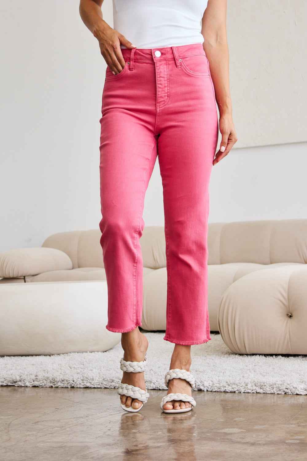 Dylan High Waist Tummy Control Jeans - Raw Hem