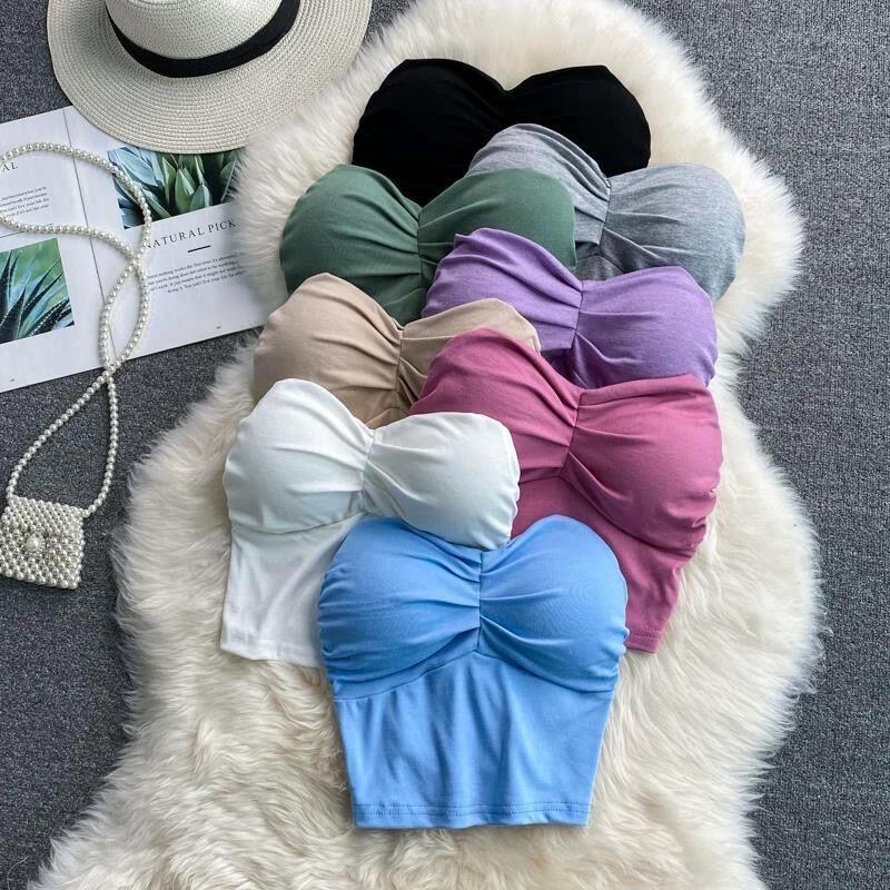 Outer Wear Wrapped Chest Strapless With Chest Pad Anti-exposure Inner Base Underwear