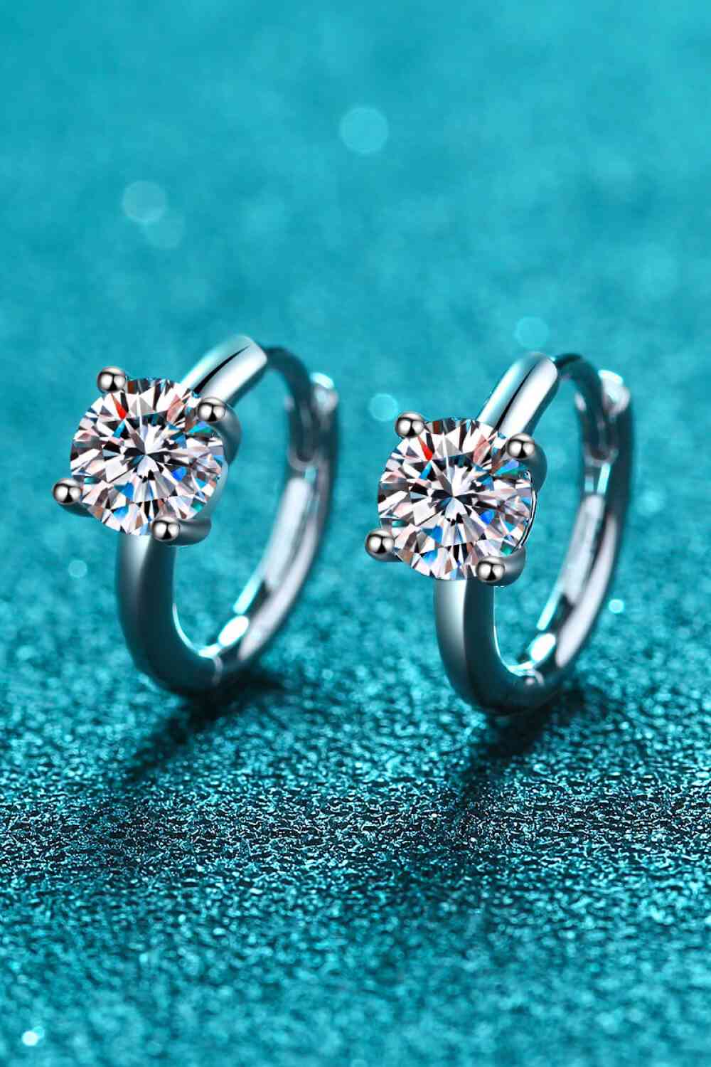 Moissanite Elegance Huggie Earrings – Brilliant 1 Carat Sparkle See size chart under “more details”