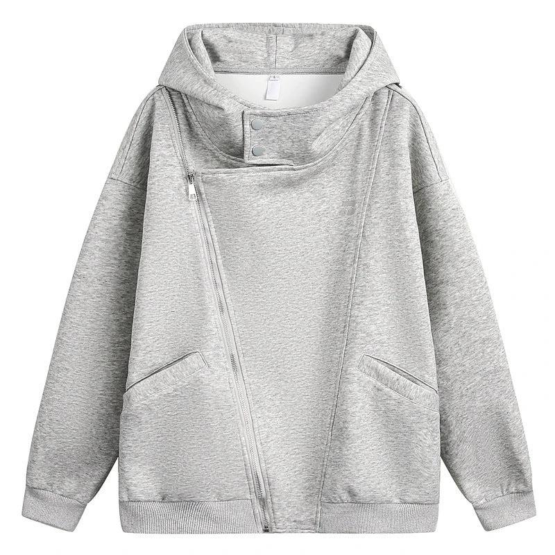 Men's Irregular Zipper Hooded Sweater