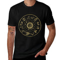 Vintage Astrology Zodiac Wheel Star Sign  Rolled Sleeves T-Shirt