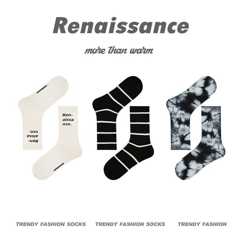 Men's Renaissance Original Tube Socks Simple Letters