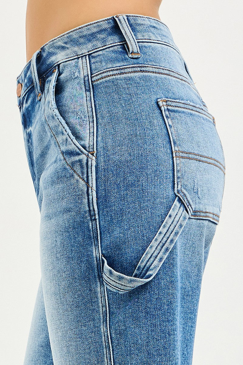 RISEN High Rise Bermuda With Side Tab Detail