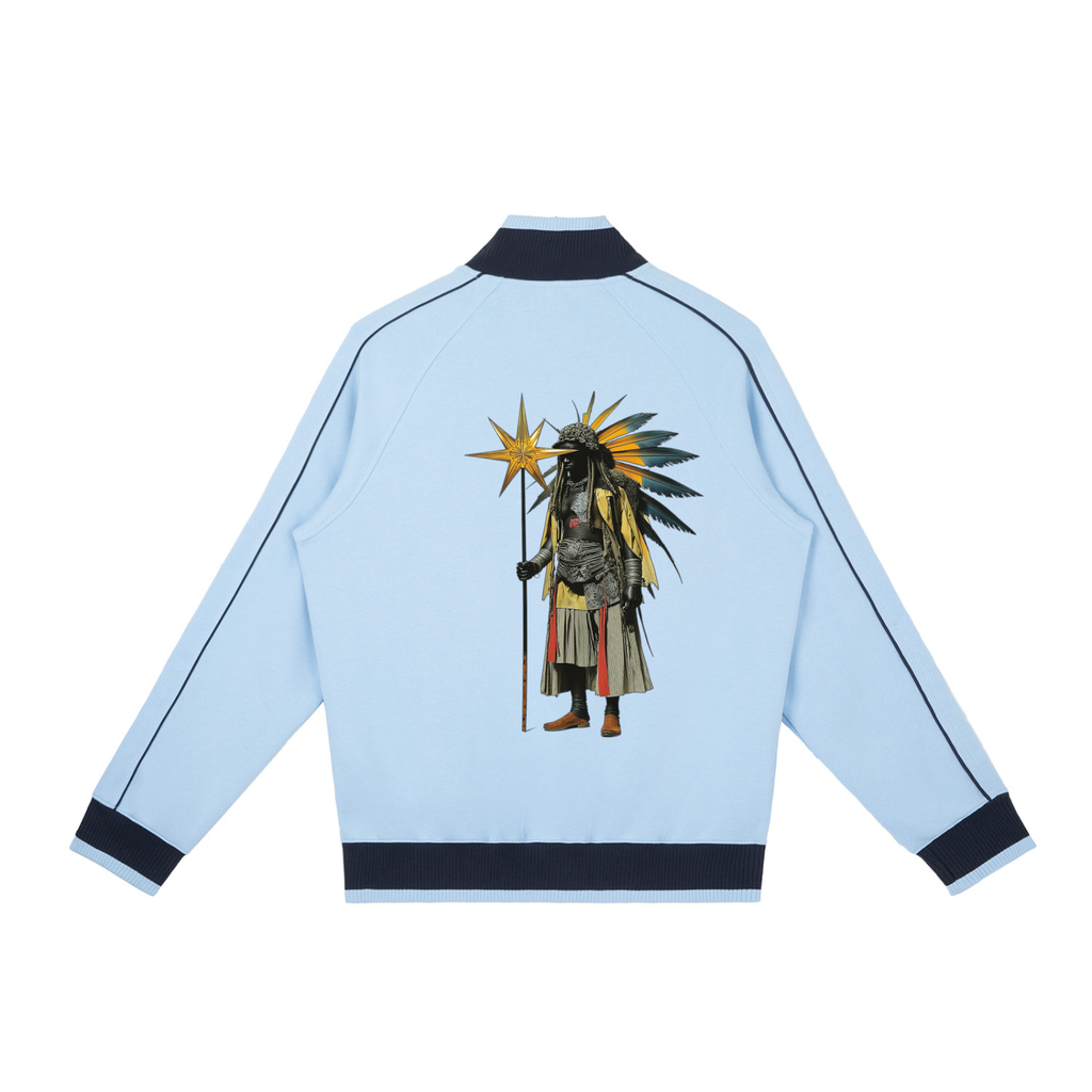 AmaruKhan Hebrews Color Block Raglan Sleeve Zip Track Jacket
