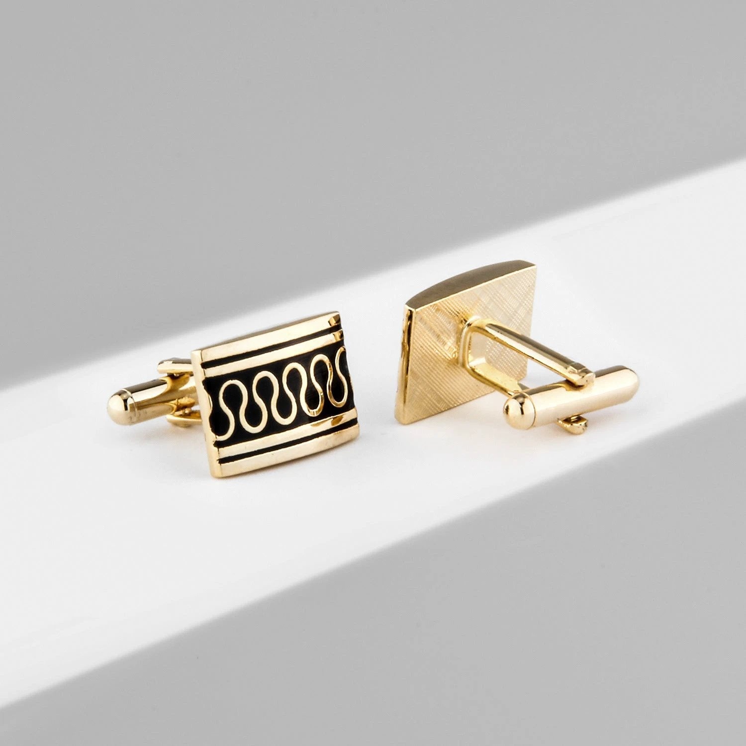 Enamel Gold Plated Copper Cufflinks For Men