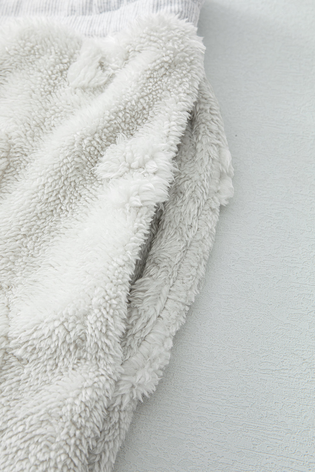 Light Grey Leopard Textured Loose Fit Fleece Loungewear Two-Piece – Cozy Set