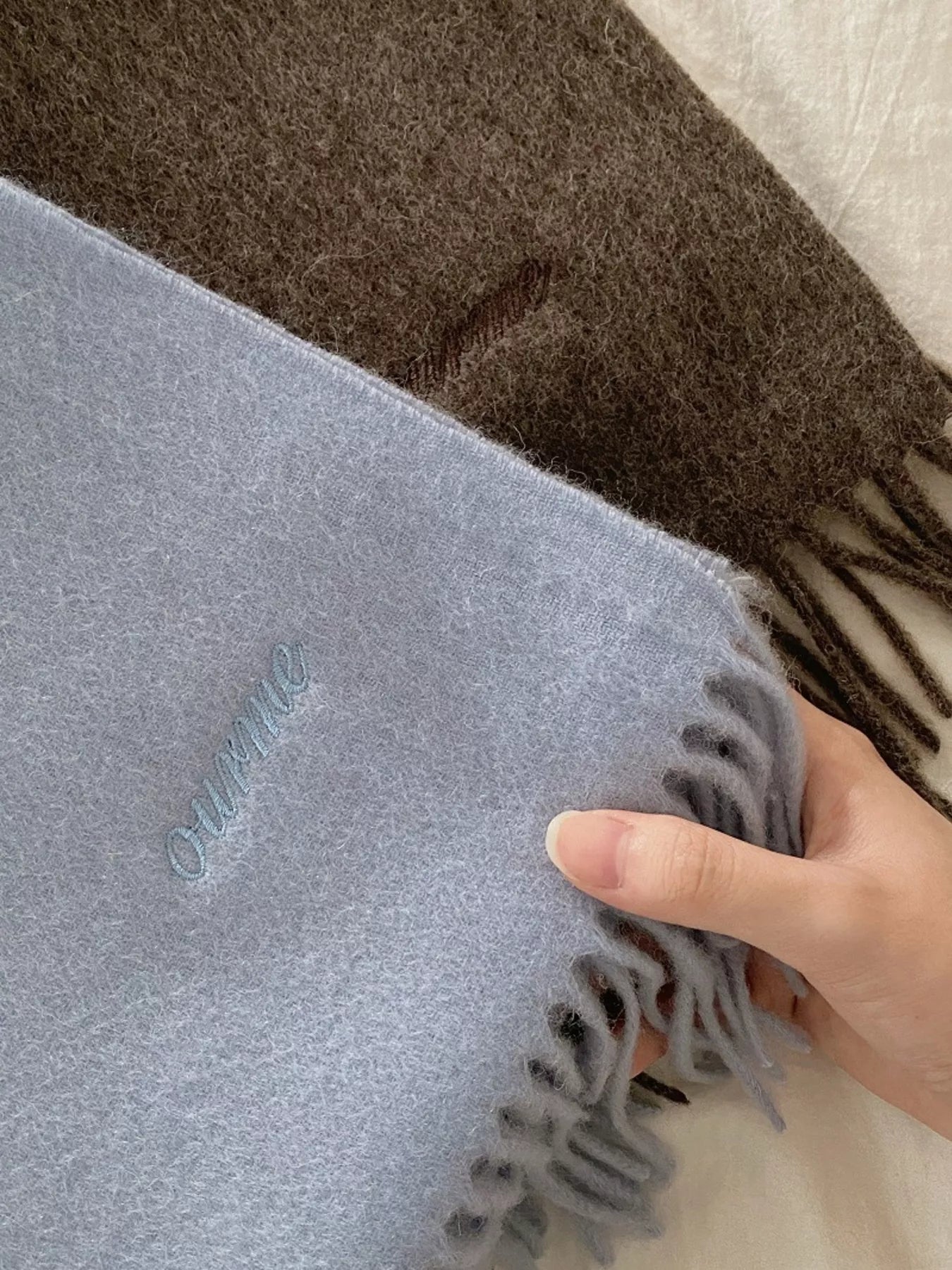 Wool Fringe Solid Color Scarf - Versatile