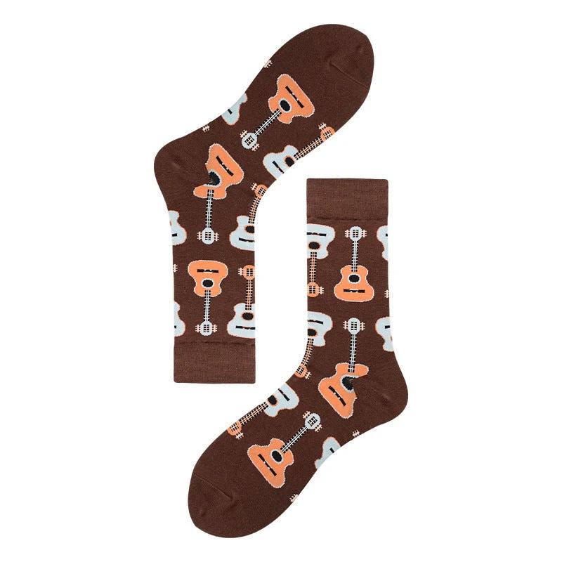 Men's  Colorful Guitar Cotton Socks