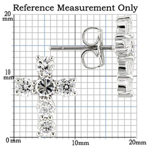 0W155 - Rhodium 925 Sterling Silver Earrings with AAA Grade CZ  in