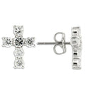 0W155 - Rhodium 925 Sterling Silver Earrings with AAA Grade CZ  in
