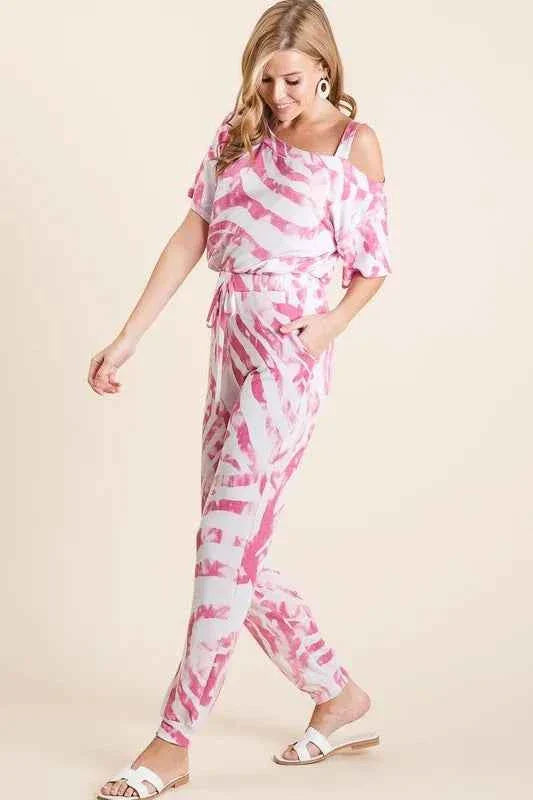 BiBi Zebra Print French Terry Stylish Two-Piece Set