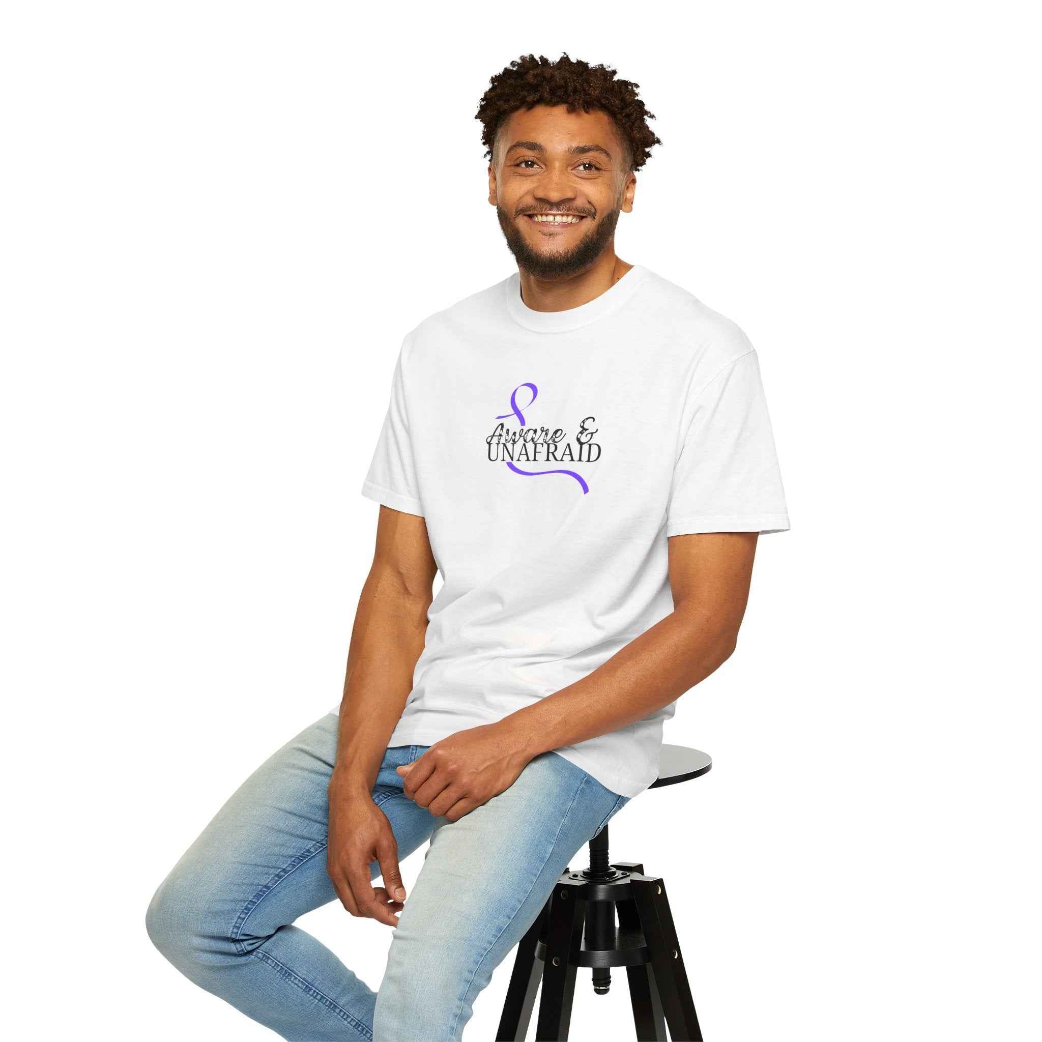 Aware & Unafraid T-Shirt – Epilepsy Awareness Purple Tee