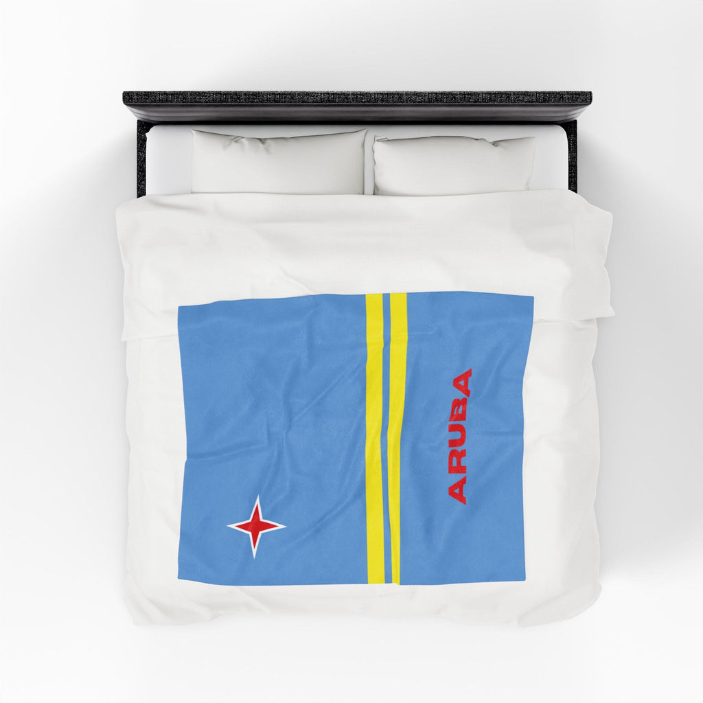 Aruba Flag Velveteen Plush Blanket