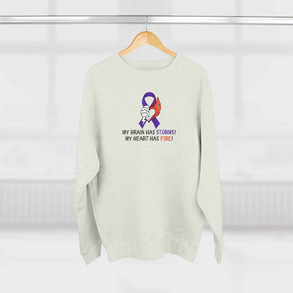 Epilepsy Awareness “Brain Storms & Heart Fire” Unisex Sweatshirt