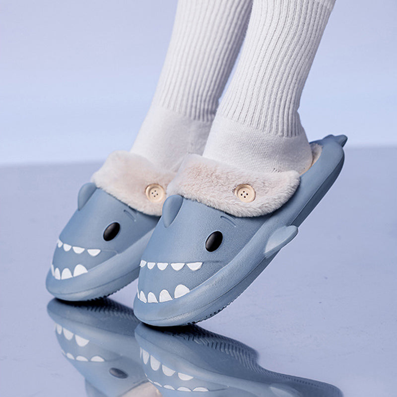 Unisex Shark House Slippers | EVA Couple Slippers with Button