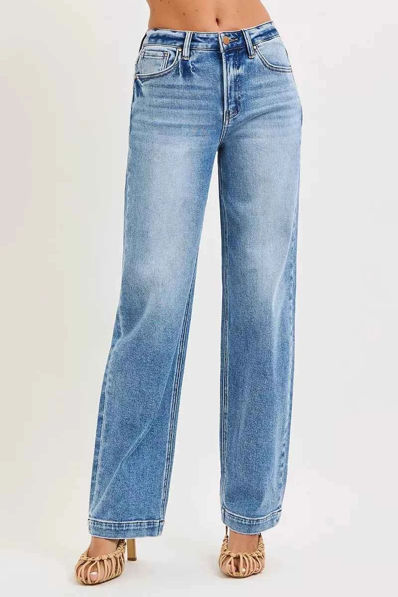 RISEN High Rise Wide leg Jeans
