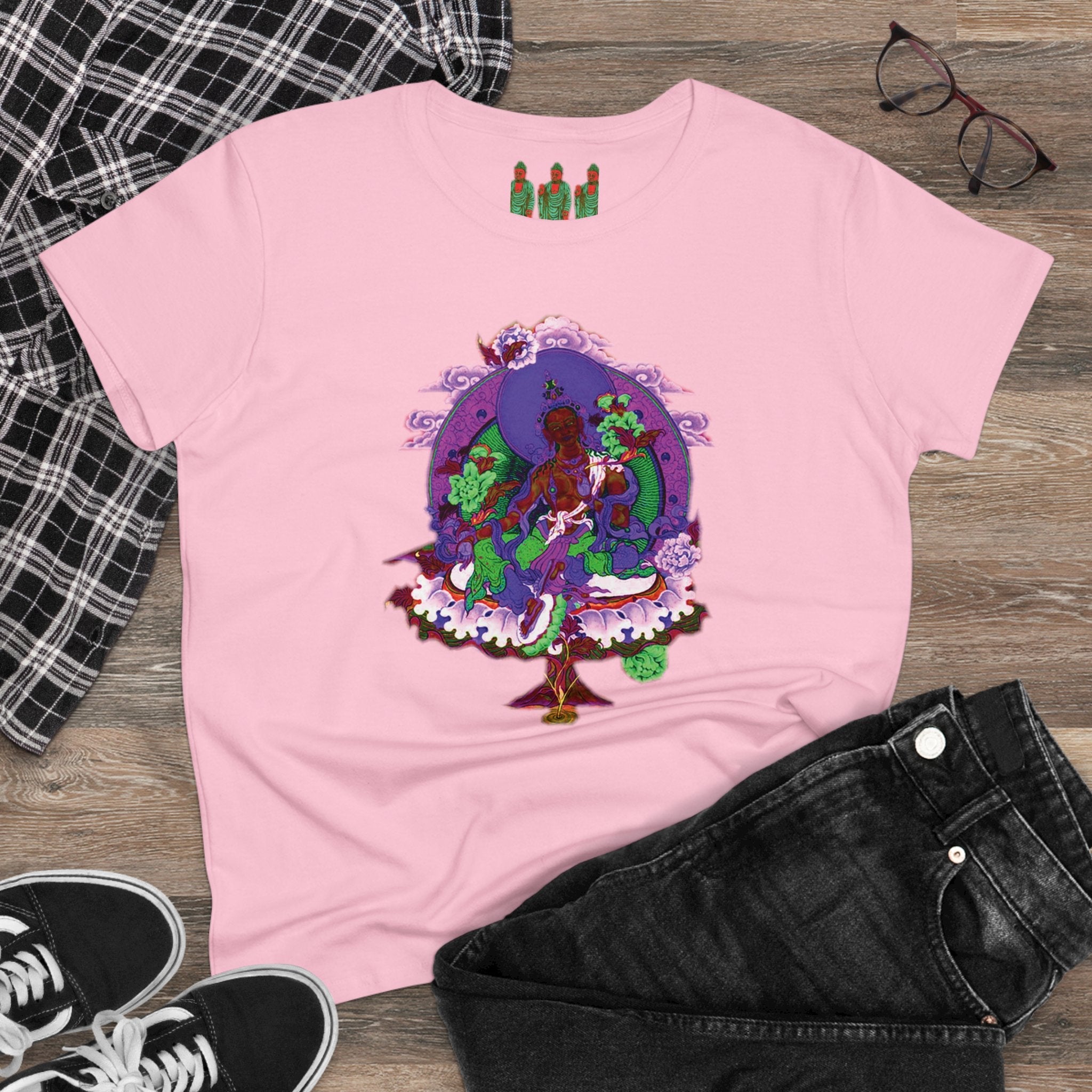 Buddha Pastel Sketch Women's Cotton Tee