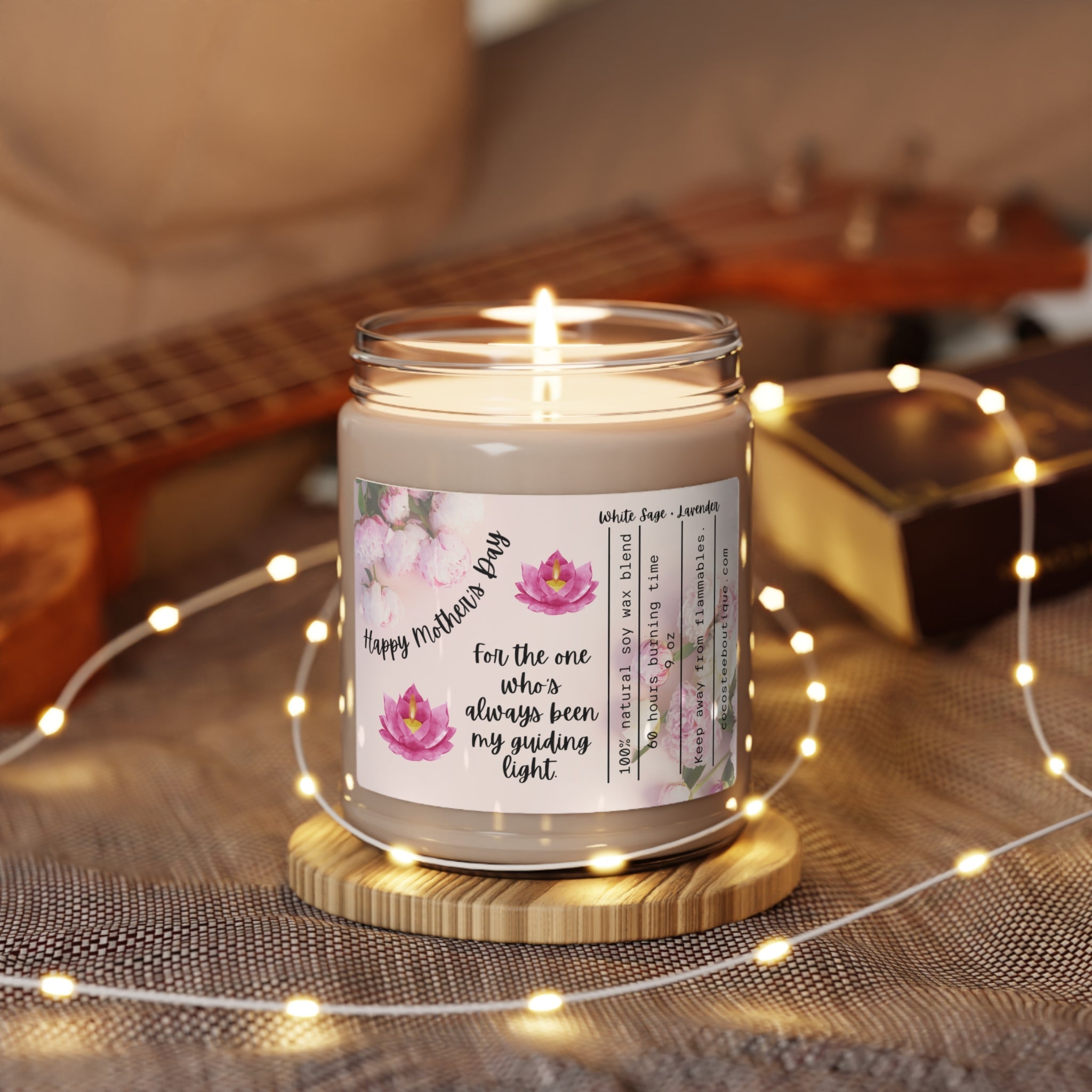 Happy Mothers Day Scented Soy Candle 9oz, Gift for Mom, Mothers Day, Gift from Kids, Gift from Daughter, Gift from Son