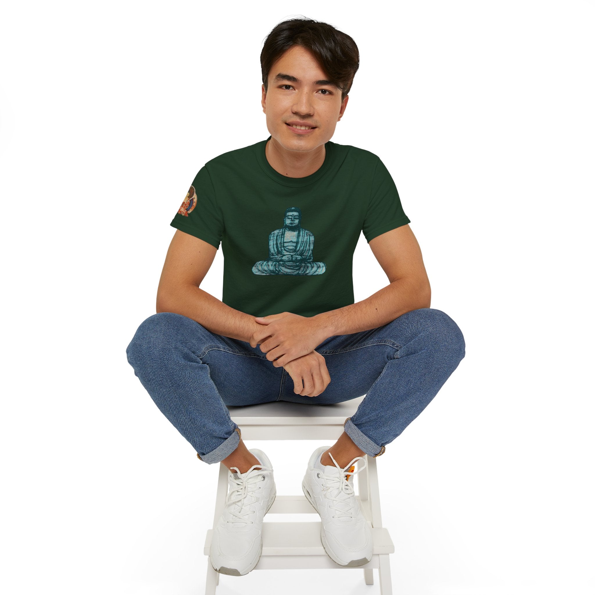 Fine Art Buddha Chalk Drawing Print Unisex Ultra Cotton Tee