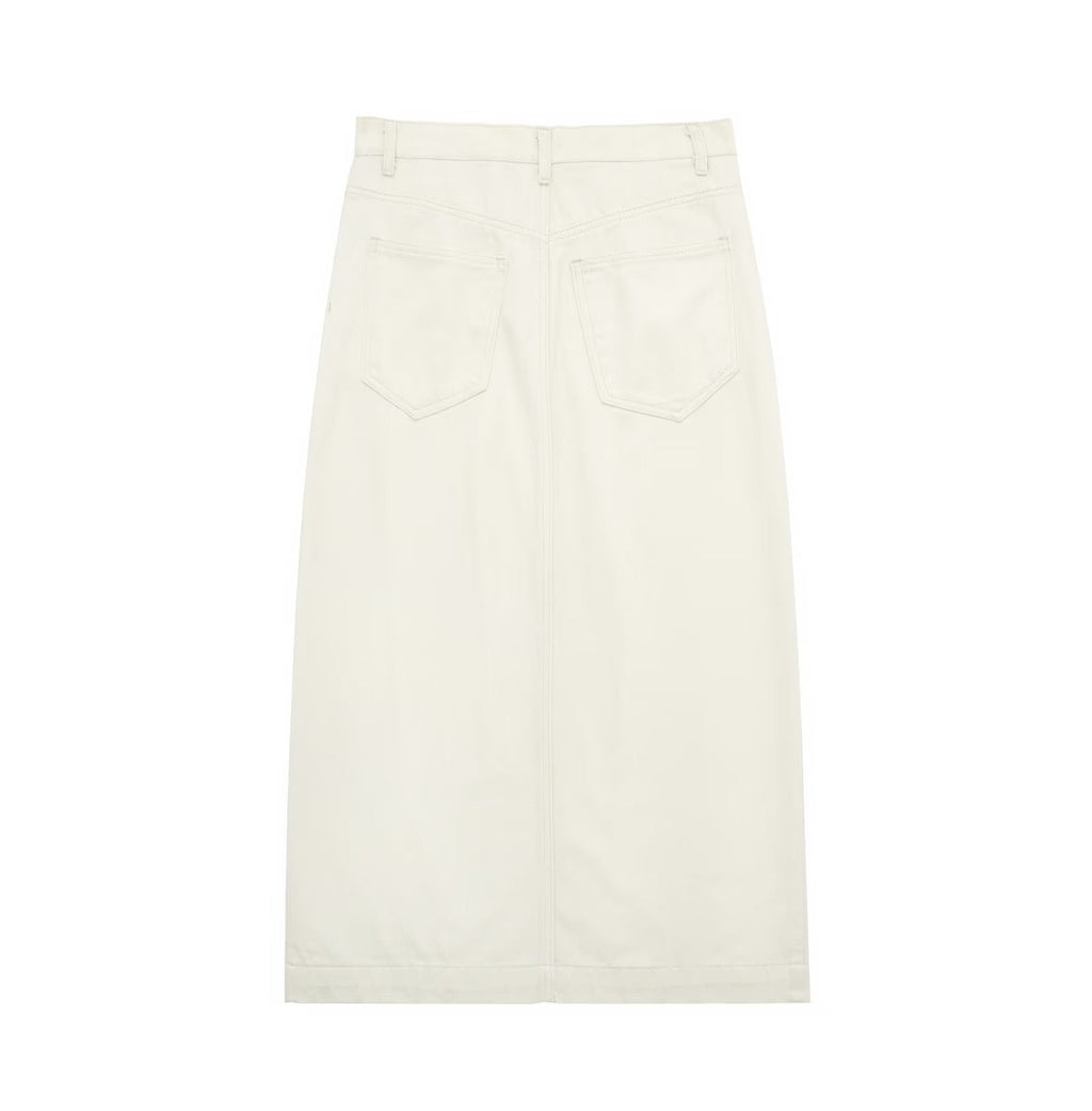 Simple Denim Skirt Women Spring Slimming A line Skirt Women