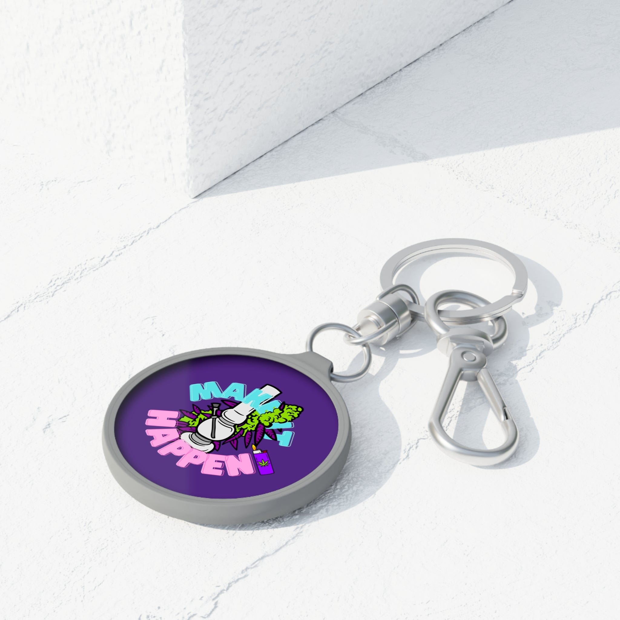 Make It Happen Cannabis Keyring Tag