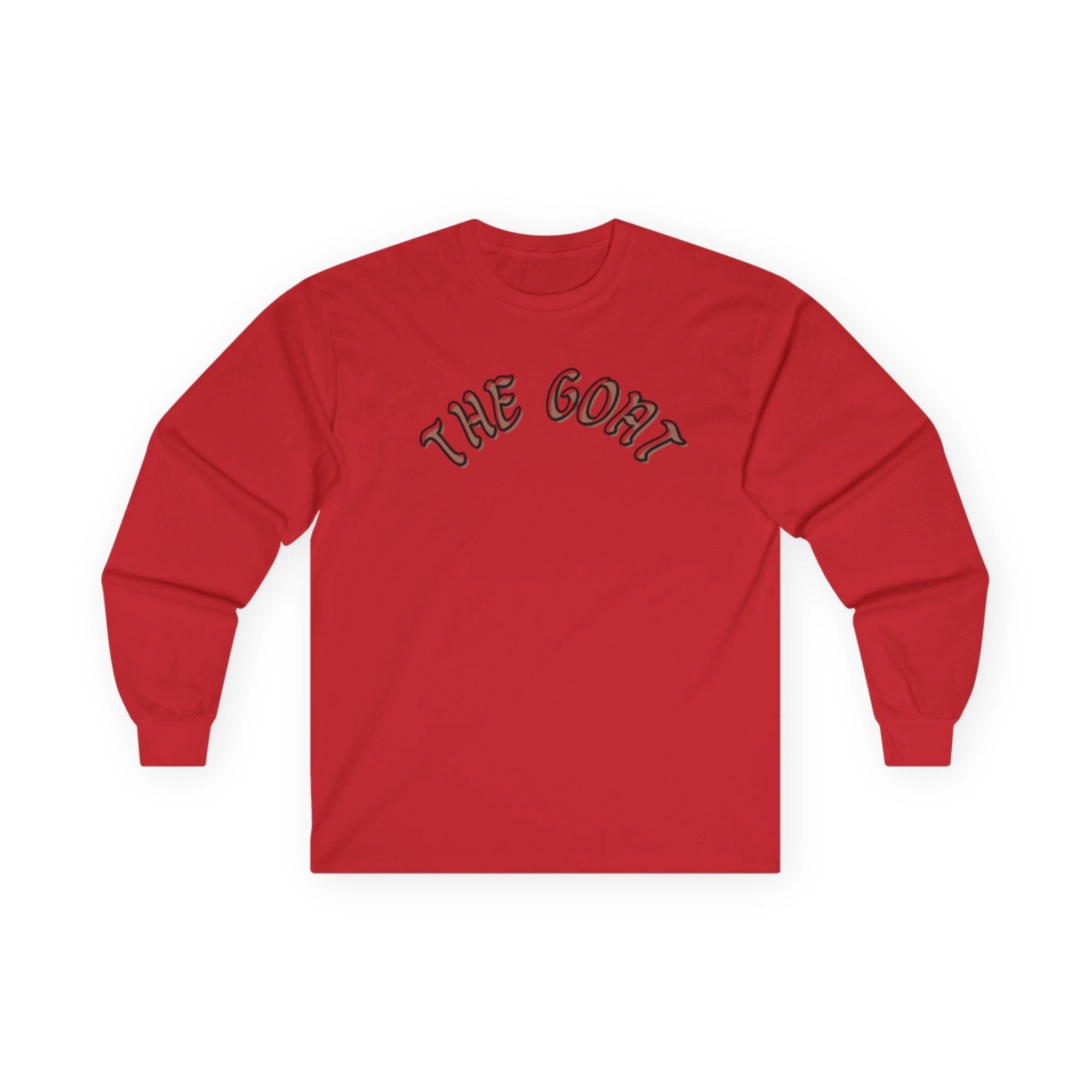 The GOAT Unisex Long Sleeve Tee, Casual Wear, Perfect for Sports Fans, Gift for Him or Her, Iconic Statement Shirt