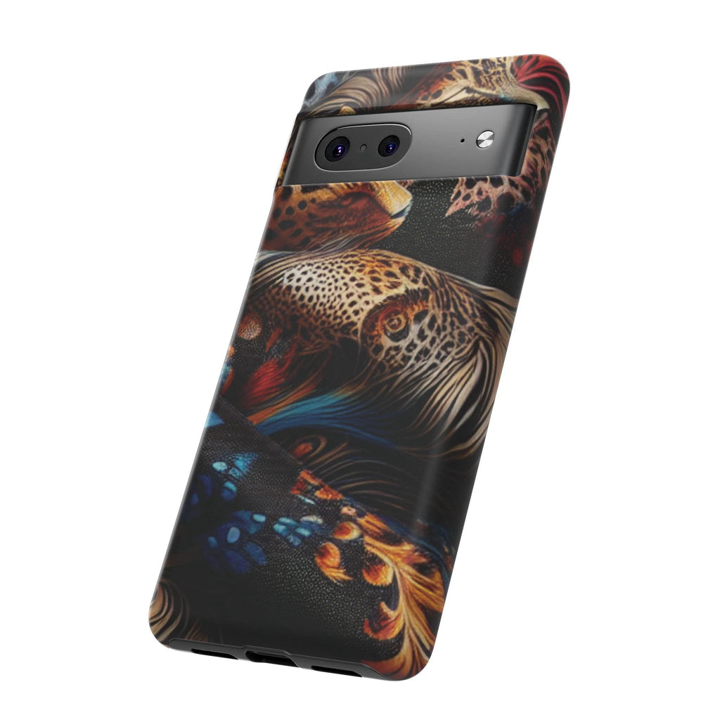 Stylish Tough Phone Case with Elegant Black and Gold Design