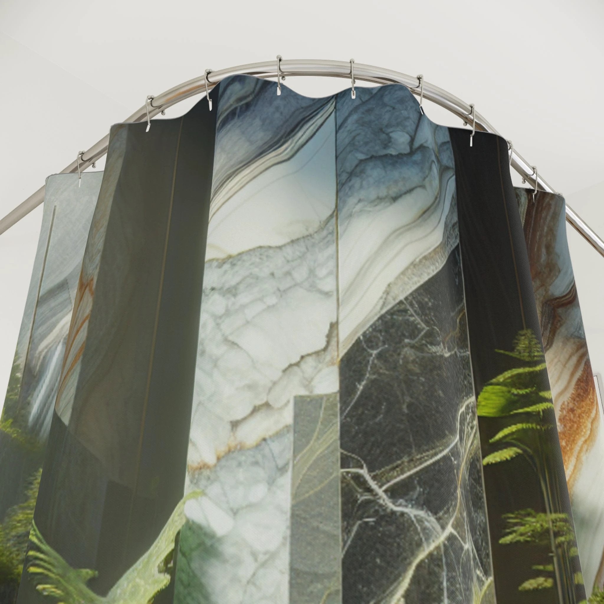 Nature-Inspired Shower Curtains, Elegant Bathroom Décor, Marble Design, Home Spa Vibe, Unique Gift for Holidays