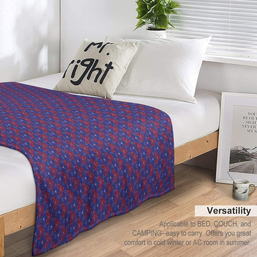 Geometrical Designs Blue Throw Blanket