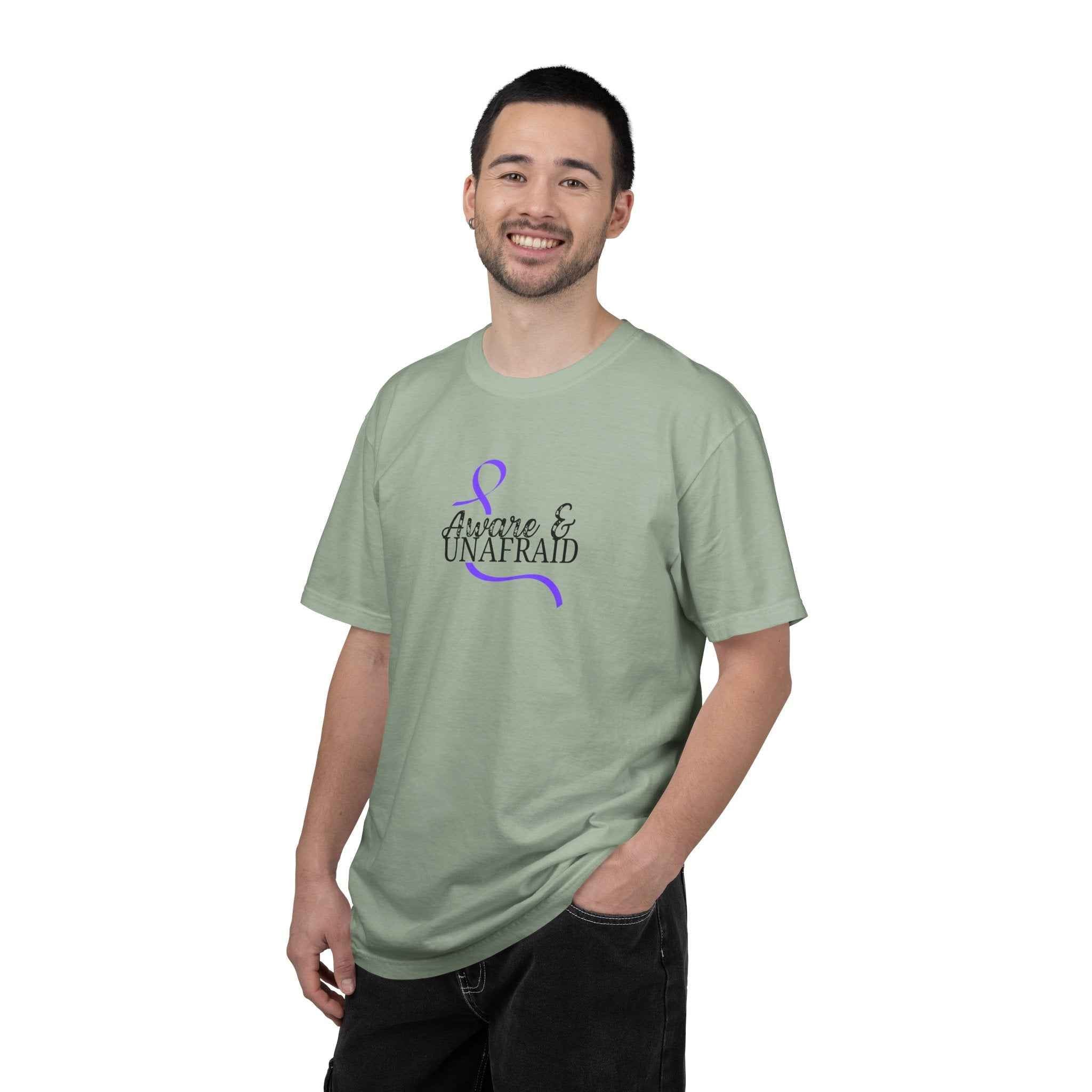 Aware & Unafraid T-Shirt – Epilepsy Awareness Purple Tee