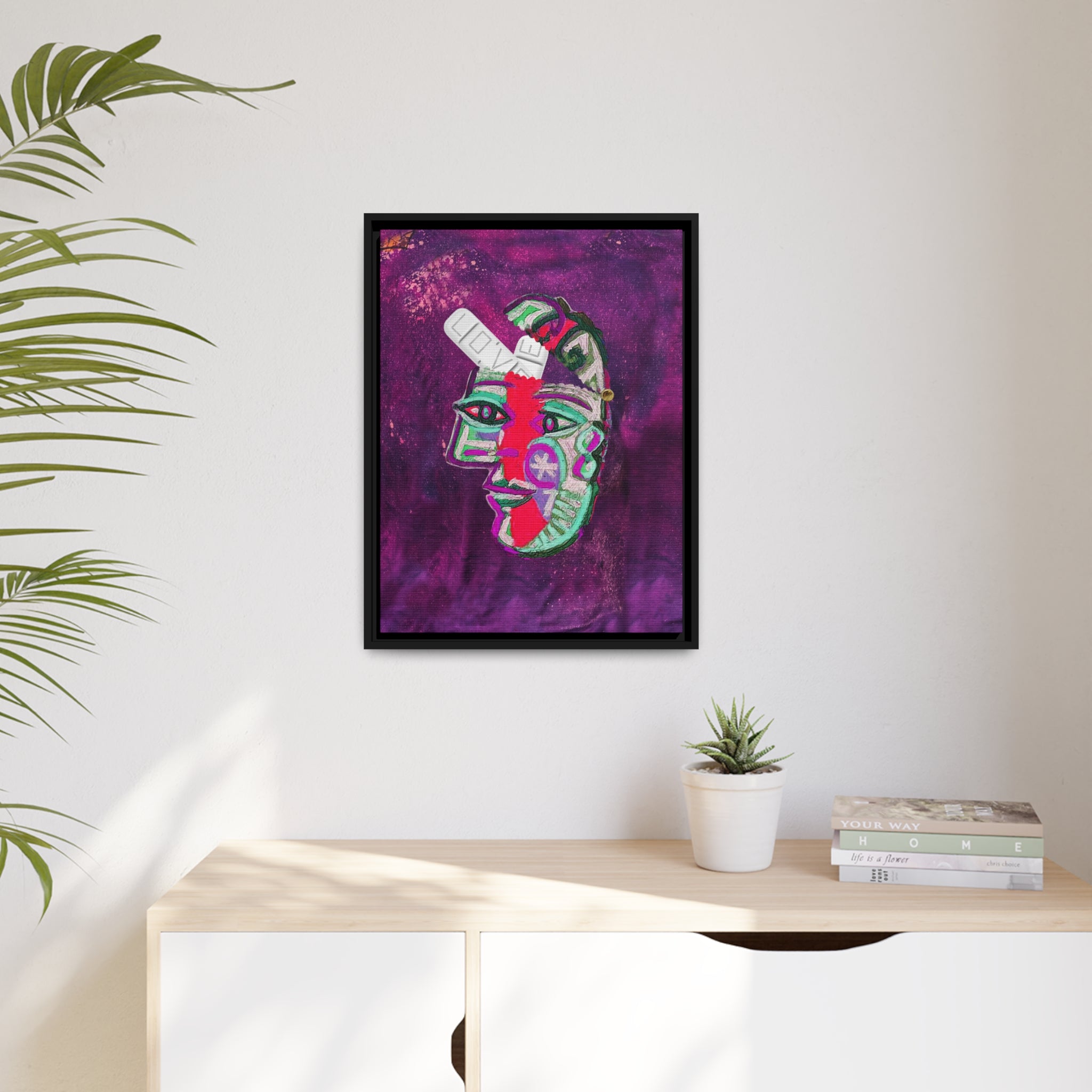 LOVE PILL PYSOP Matte Canvas, Black Frame