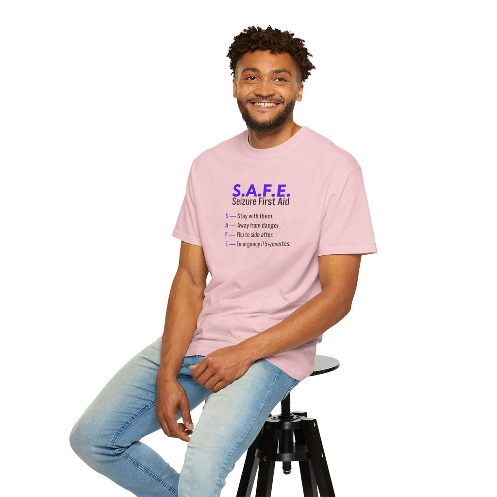 S.A.F.E. Seizure First Aid T-Shirt – Epilepsy Awareness Education Tee